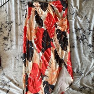 Calf Length Floral Skirt